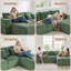 101″L-shaped Boneless Chenille Upholstered Sofa No Assembly-129943484