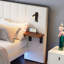 White Velvet Upholstered Bed With 2 Bedside Lamps, Headboard Storage Function, With Charging Socket, With Light Strip Under The Bed-998761359-1000223940