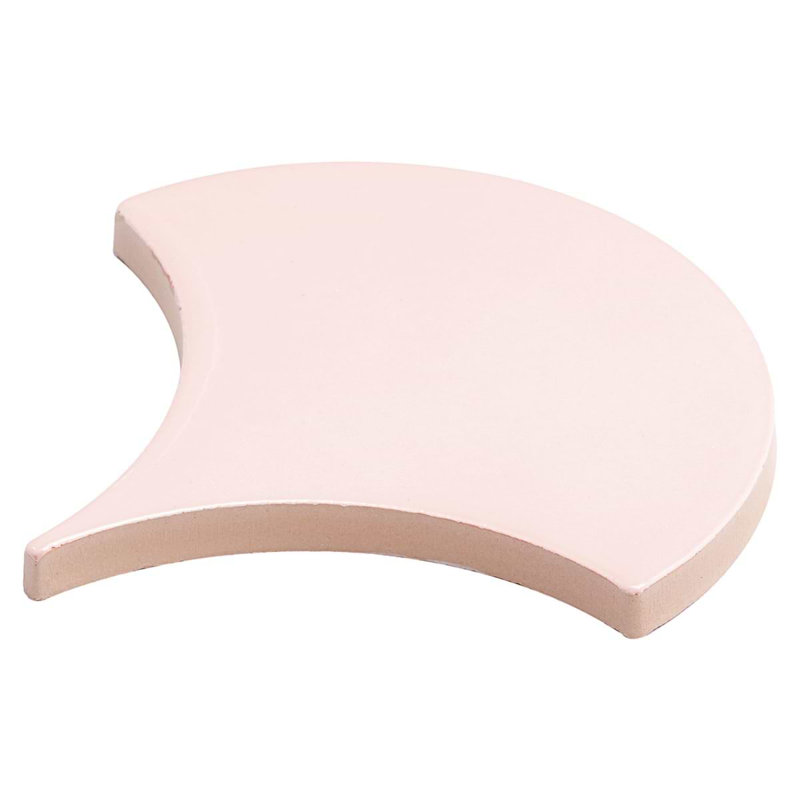 Highwater 5" Fish Scale Polished Ceramic Tile, Rose Pink