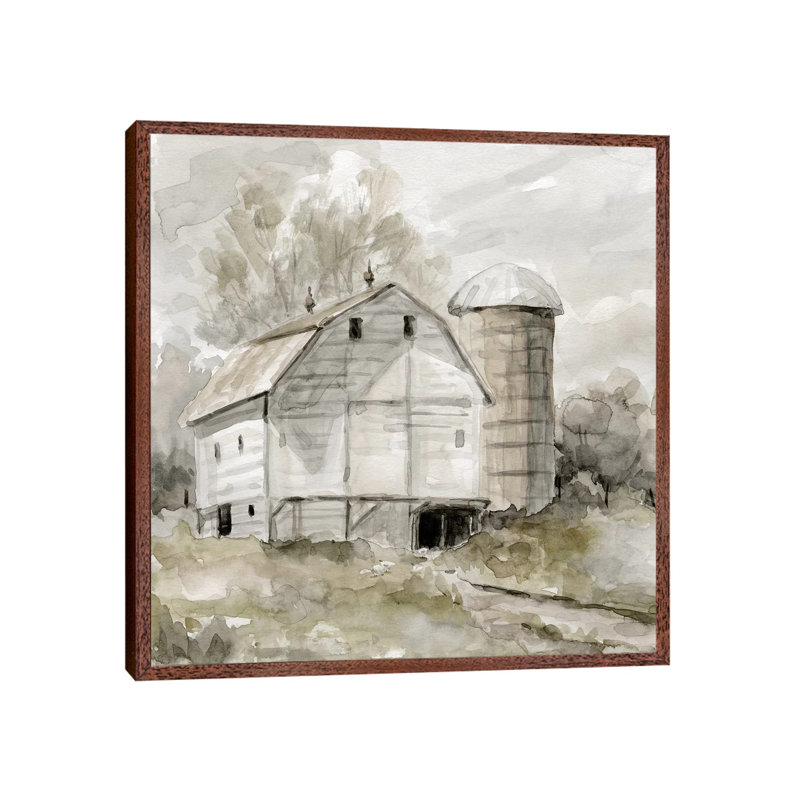 Neutral Silo by Carol Robinson - Painting on Canvas, Classic Brown Wood Framed Canvas, 66.04 cm H x 66.04 cm W
