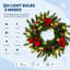 Couronne de Noël pré-illuminée de 50 cm (20 po) avec 20 DEL à piles et 8 modes, design rustique avec pommes de pin pour l'intérieur et l'extérieur