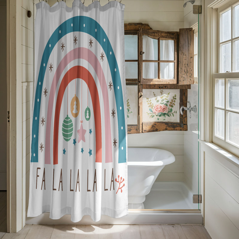 Rideau de douche standard 1 pièce Bright Noel, H 74 po x l 71 po