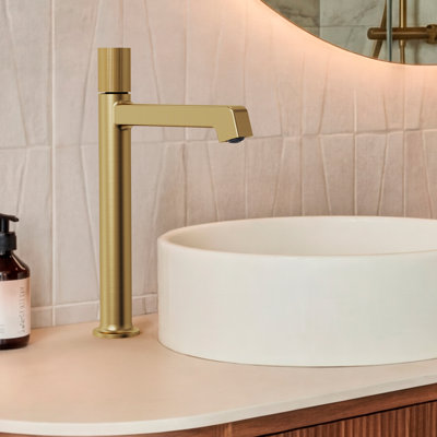 Single Hole Vessel Bathroom Faucet, Single Handle Vessel Bathroom Sink Faucet with Drain Assembly