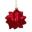 Ornement de Noël en verre pailleté rouge et or 5 "