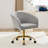 Modern Upholstered Swivel Home Office &Vanity Arm Chair with Golden Base-1498038174