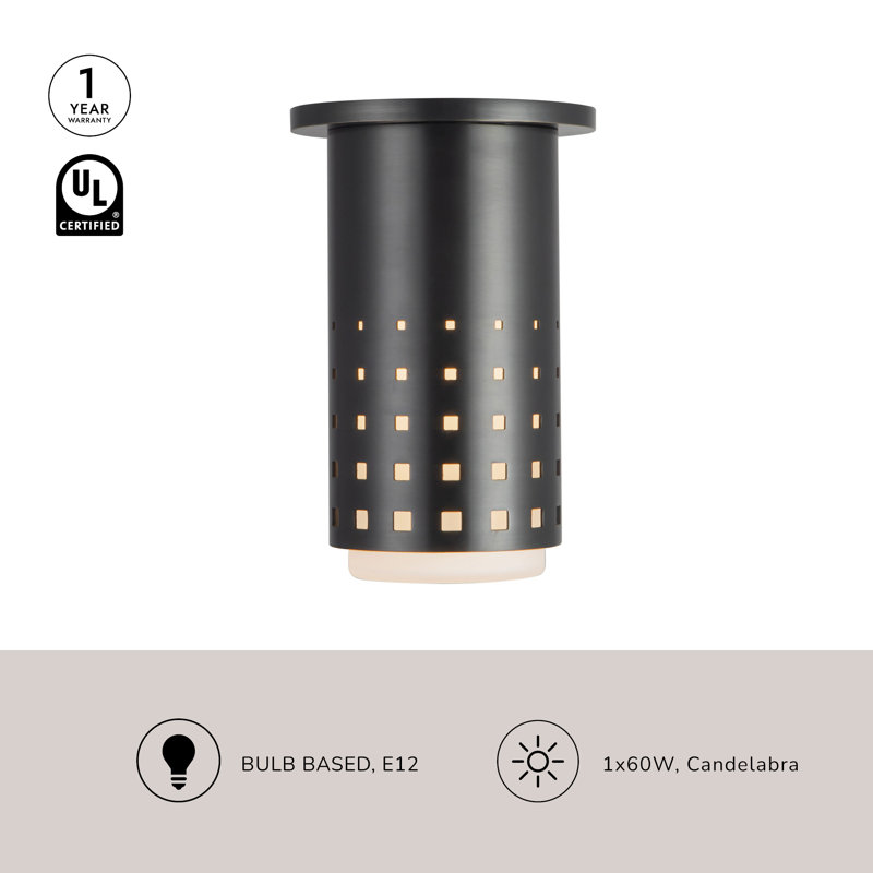 Astoria 5-in Black Semi-Flush Mount, Oil Rubbed Bronze
