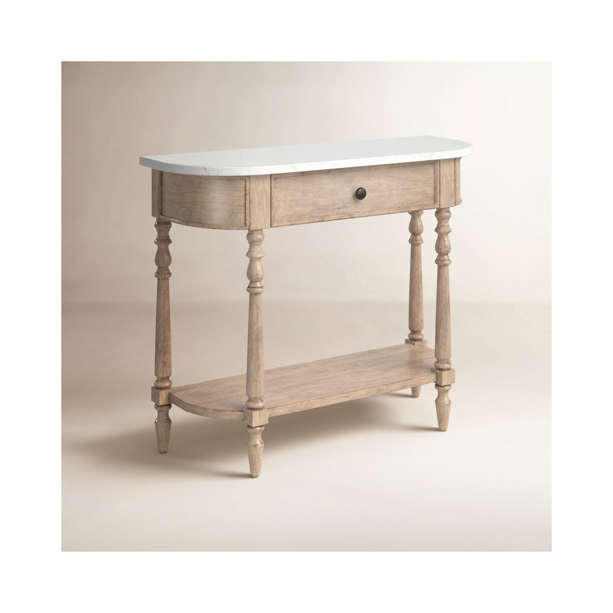 Aberdale 40'' Console Table with Marble Top, Sandalwood Tan