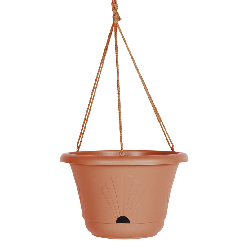 Terra Cotta Self-Watering Hanging Basket with Macrame Cord