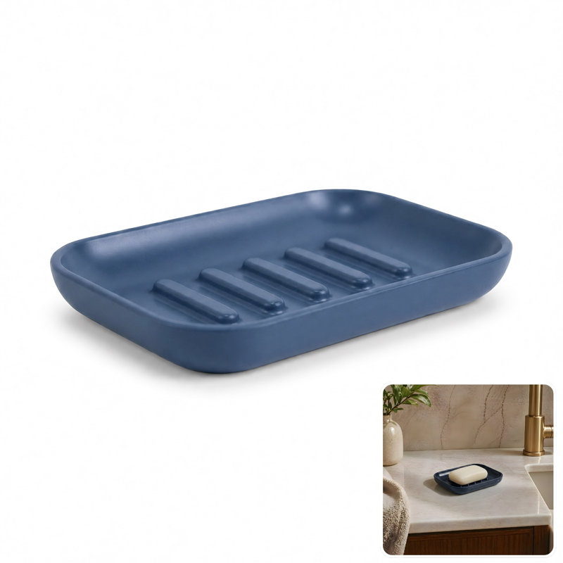 Alabaster Soap Dish, Polo (Navy Blue)