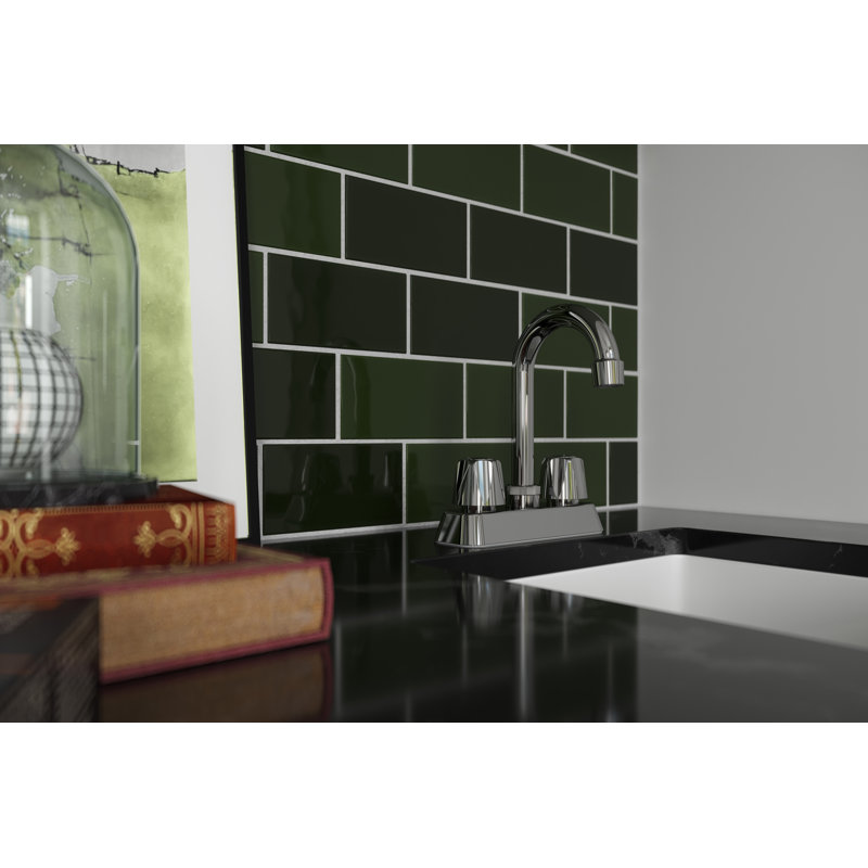 Pfirst Series Double Handle Kitchen Faucet, Polished Chrome