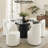 6 - Person Dining Table Sets With Round Table & 6 Upholstered Fabric Chairs-608628855-608628852