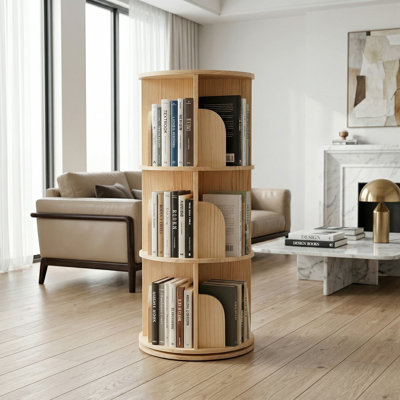 3 Tier Bookshelf with 360°Spinning Design