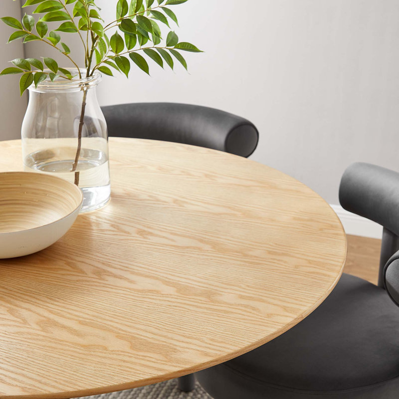 Table de salle à manger Modway Lippa, Naturel, Or, L 47 po x l 47 po