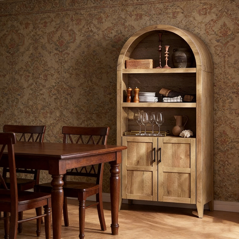 Vitrine en bois naturel