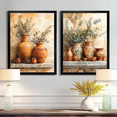 «Pottery Still Life», ensemble d'art mural 2 pièces
