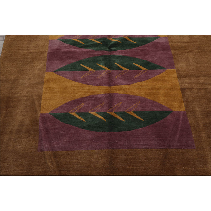 Tapis rectangulaire en laine de conception unique 5 pi 2 po x 7 pi Reidar
