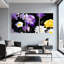 Tableau mural sur toile tendue à motif floral d'orchidées violettes et de marguerites (ensemble de 3)-1078577267