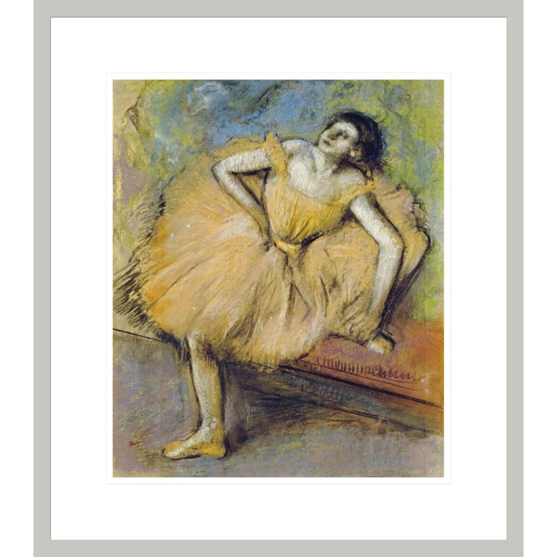 «Danseuse Assise» par Edgar Degas, impression giclée sur cadre, H 20,18 po x l 17,75 po