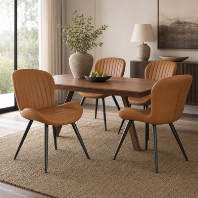 Upholstered Dining Chair with Metal Legs