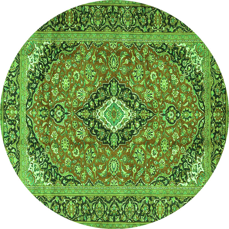 Amitiel Washable Oriental Indoor Rug, Round 3'