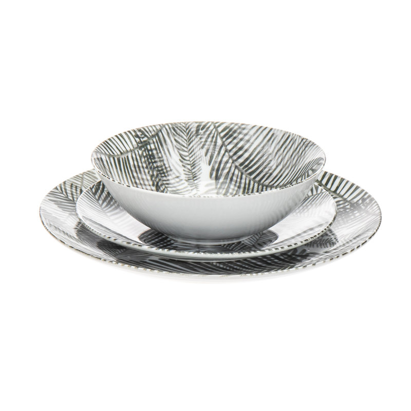 Areca Porcelain 12 Piece Dinnerware Set