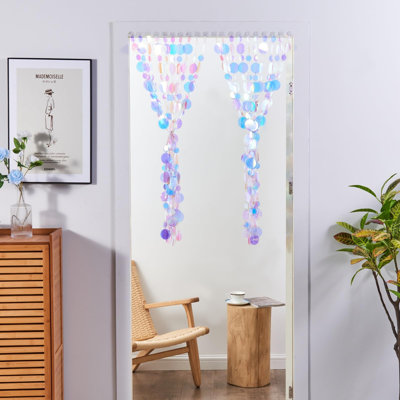 20Pcs Sequin Beaded Curtain Doorway Beads Curtain Pink Room Decorations Easy Installation Used for Bedroom Closet Door Stage Festivals Wedding Christmas Supplies