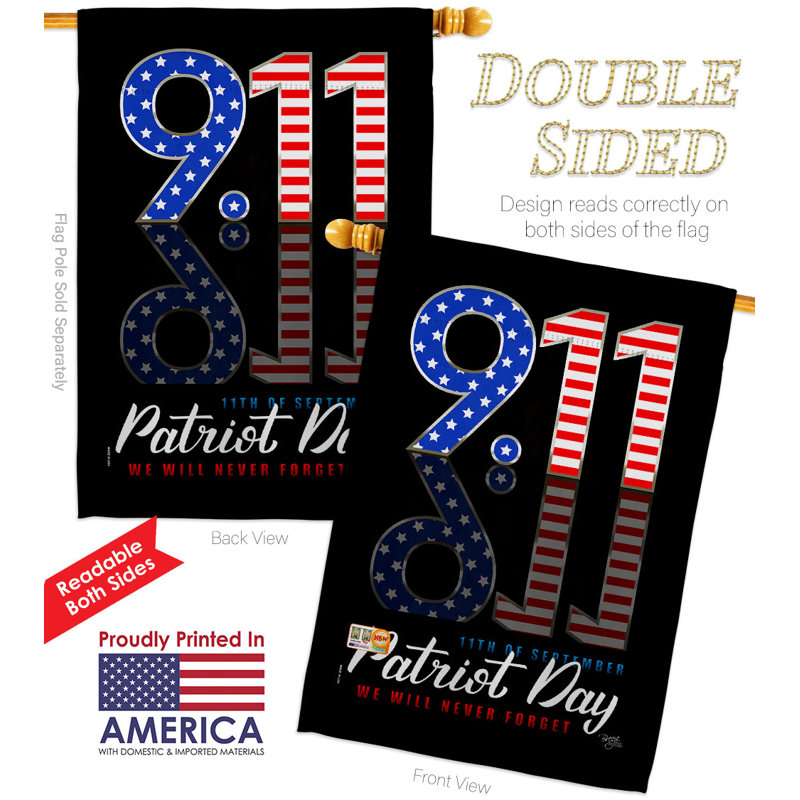 Double Sided 40'' H x 28'' W Polyester Flag Set