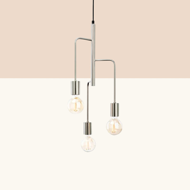 Roxy 3 - Light Unique/Statement Pendant, Brushed Steel