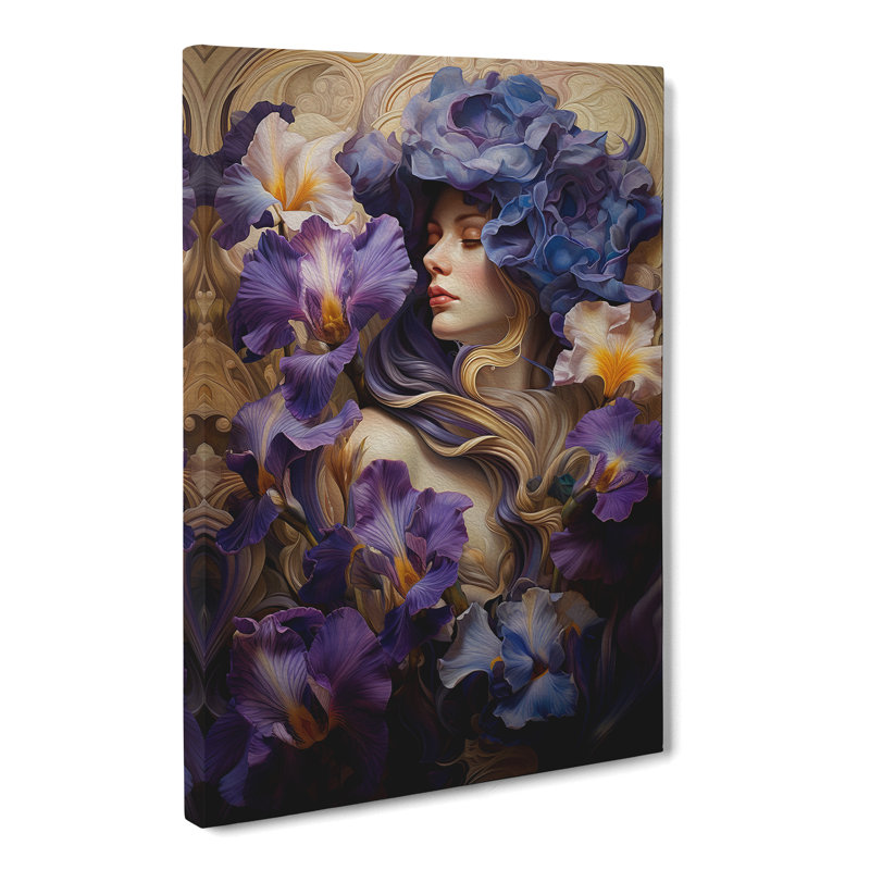 Iris Flower Renaissance - Wrapped Canvas, 50cm H x 35cm W x 3cm D