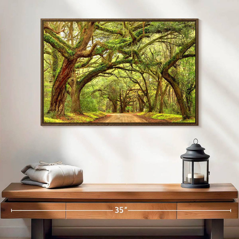 Charleston Oak Forest, 25 po x 17 po, Cadre flottant noyer