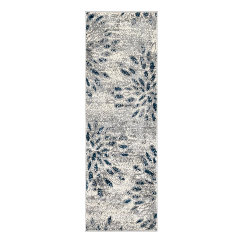 Aamia Abstract Area Rug, Runner 2' x 6', Gray