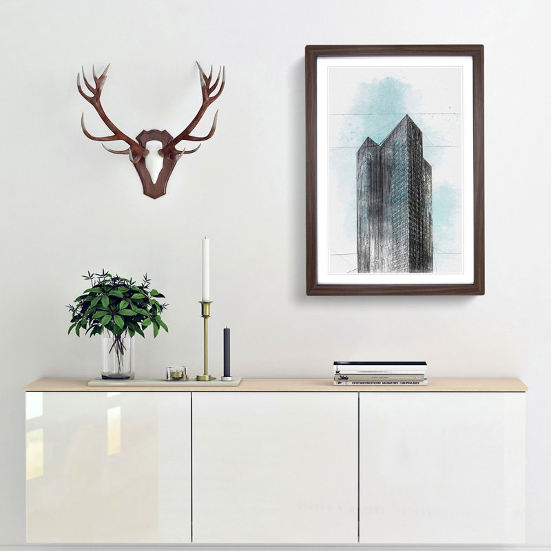 Sketching the Architecture Vol.44 - Framed Print, 87cm H x 62cm W x 2cm D, Walnut Framed