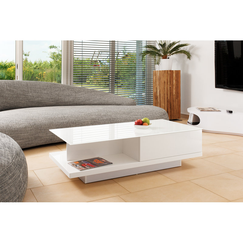 Ahumada Block Coffee Table with Storage, White