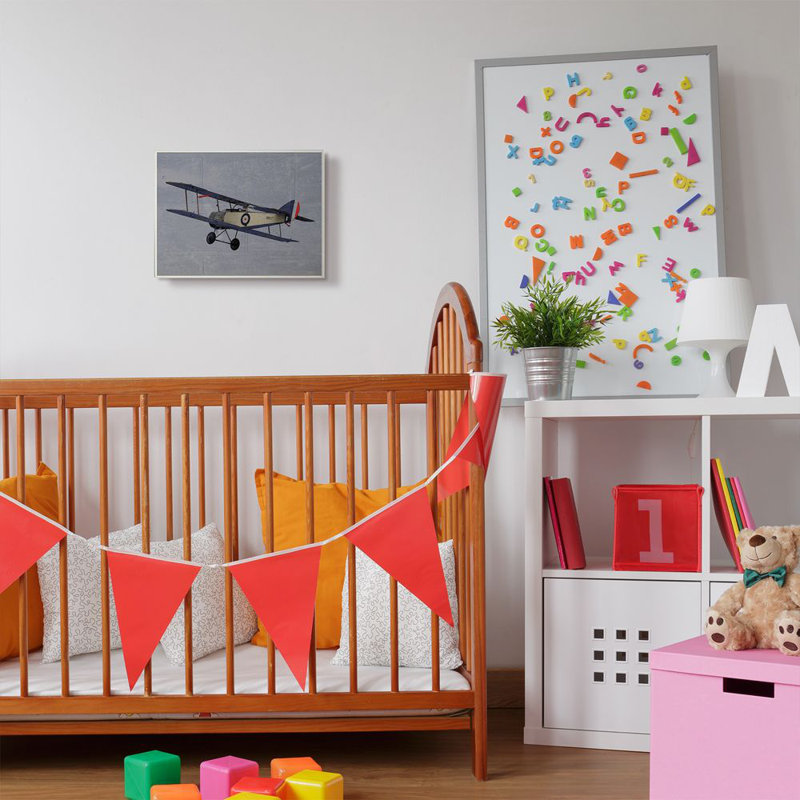 Décoration murale Lepe avion militaire pour enfants, Plaque murale, H 10 po x l 15 po