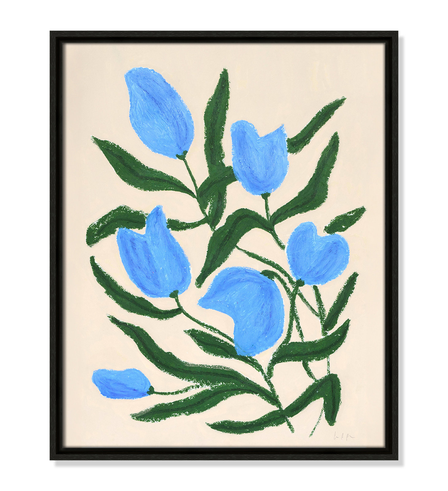 Blue Tulips Print by Camilla Bergqvist, 21.5" H x 17.5" W, Espresso