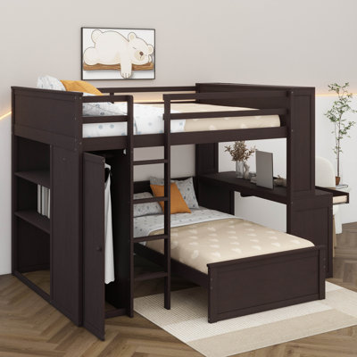 Spacious Loft With A Stand-Alone Bed Integrated Shelving Units Desk And Wardrobe Storage