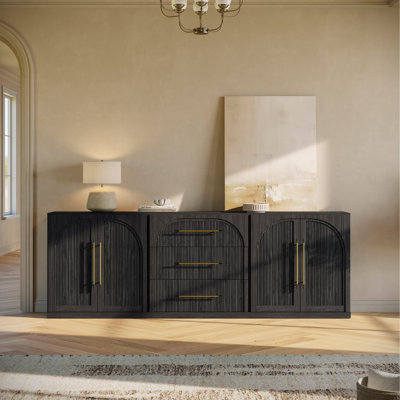 Ensemble de buffet modulaire 3 pièces - C + 2B - Ébène
