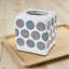 Couvre-boîte à mouchoirs à pois - Élégant décor de salle de bain en résine avec des accents métalliques, motif contemporain bleu et gris