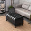 Banc de rangement rembourré en similicuir Amoha