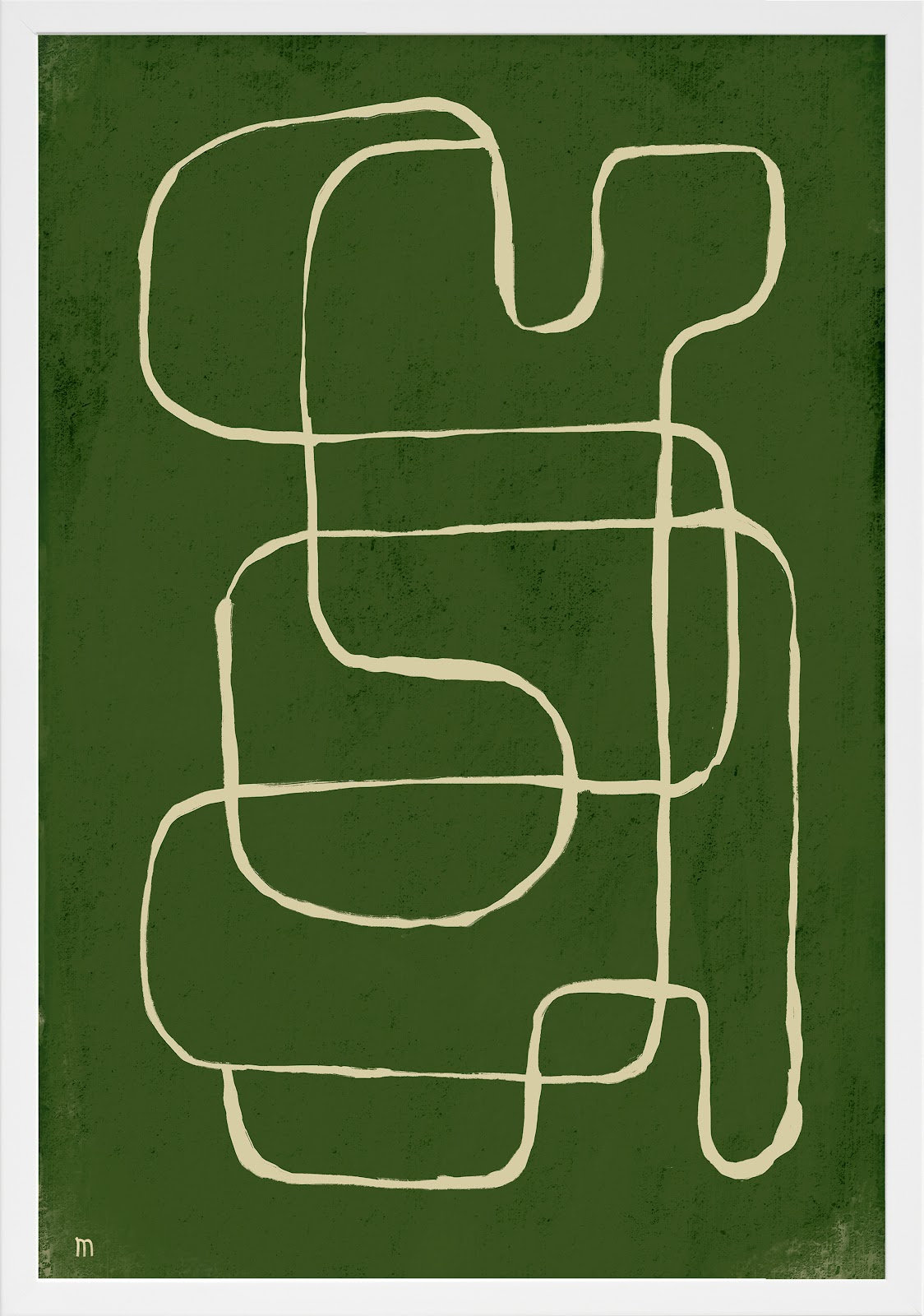 Line Works 1 by Studiom, 20" H x 14" W x 1.25" D, White Framed Paper