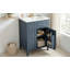 Meuble-lavabo autoportant de 61 cm (24 po) avec lavabo, tiroir basculant et 2 tiroirs coulissants, bleu-gris