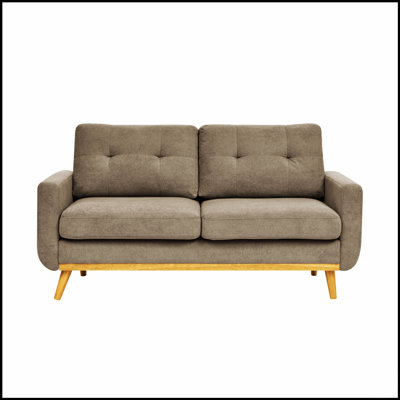 Canapé capitonné moderne de 67,7 pouces de largeur Mid-Century avec pieds en bois, alliant style et confort pour les espaces de vie contemporains