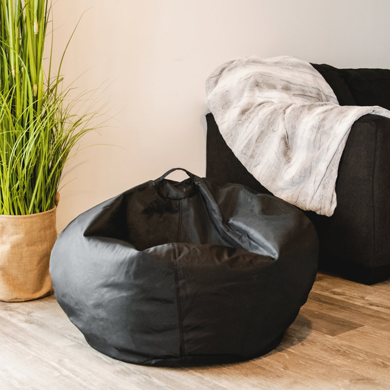 Fauteuil poire Big Joe Classic, Mélange de polyester extensible noir limousine, H 16 po x l 27,5 po x P 27,5 po