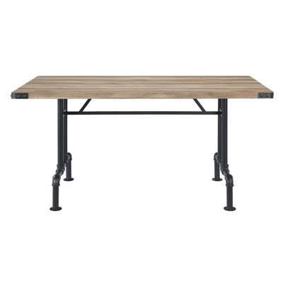 Jozyah 37" Rectangular Dining Table in Oak and Sandy Black