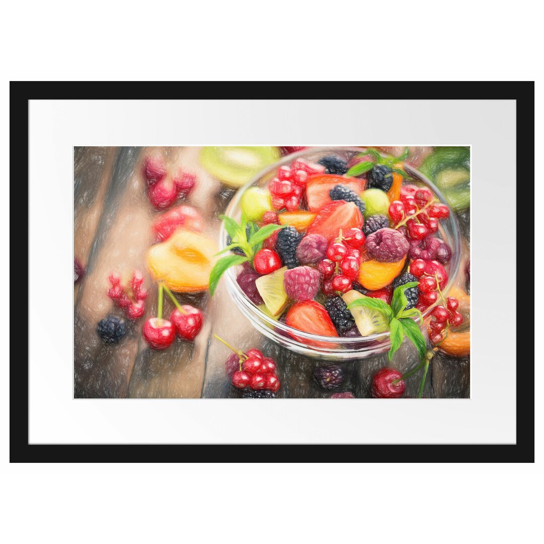 Gerahmter Fotodruck Fruit Salad in a Bowl