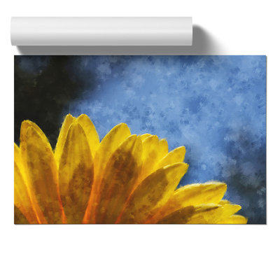 Yellow Daisy Flower Painting - Frameless Print