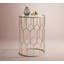 Table d'appoint Harper avec plateau en verre et cadre en métal doré, 16 po