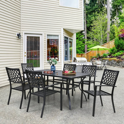 6 - Person Patio Dining Set with Rectangular Table