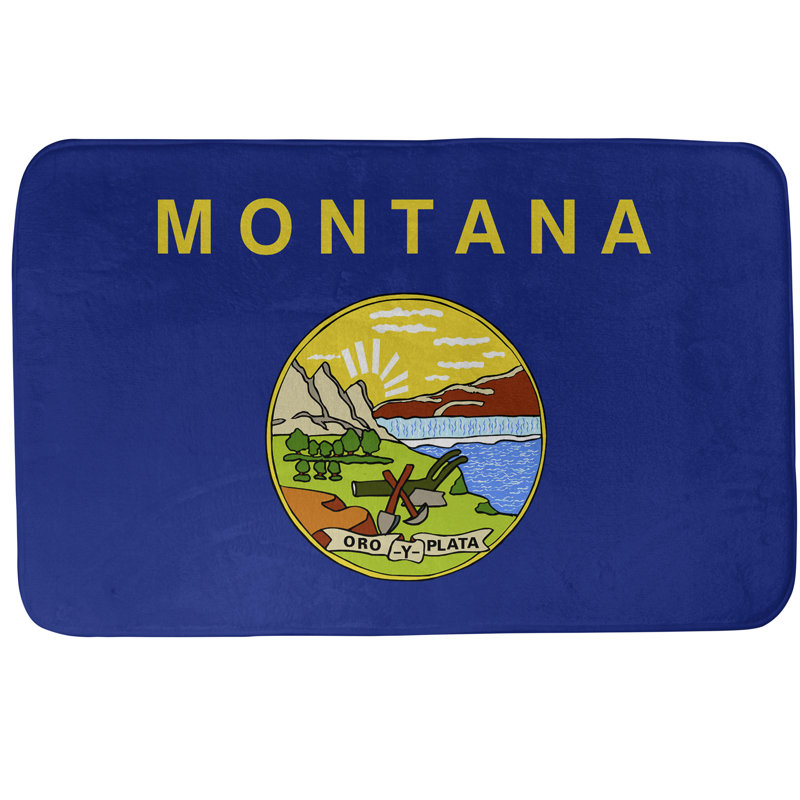 Tapis pour salle de bain à drapeau montana Fawcett, l 21 po x L 34 po