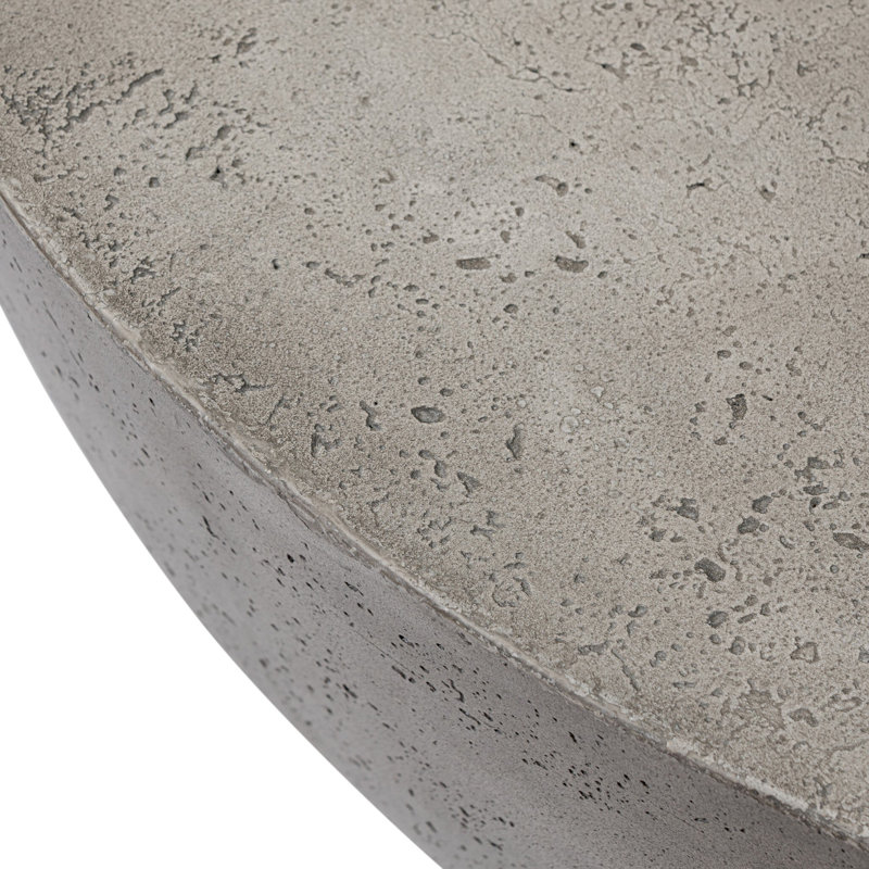 BOULA Outdoor Round Coffee Table, Aged Smoke Concrete
